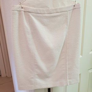 Ann Taylor Off White Textured Skirt